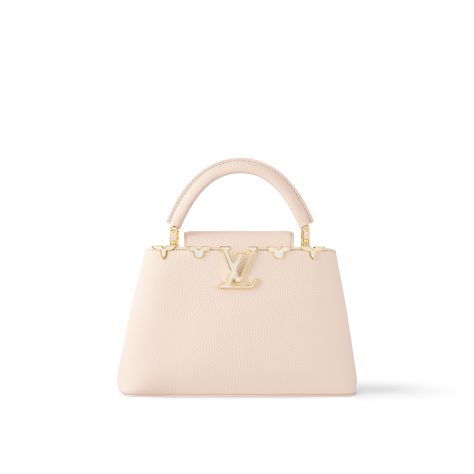 LOUIS VUITTON® - Capucines Bb - Quartz Louis Vuitton Bag Collection, Purse Necessities, Lv Capucines, Louis Vuitton Capucines Bb, Louis Vuitton Gifts, Louis Vuitton Capucines, Trunk Bag, Ultra Feminine, Bag Collection