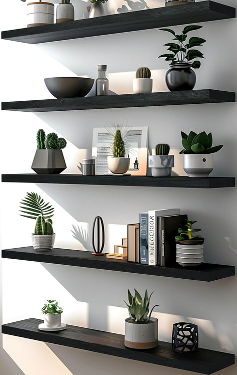 PRICES MAY VARY. 🌲【BEAUTIFUL GRAIN FLOATING SHELVES】Rustic look, stereoscopic wood grain, farmhouse floating shelves coordinates perfectly with your home decor, it brings a whole new life to your bathroom, bedroom, office or kitchen, you will receive tons of compliments on it! 🌲【HIGH QUALITY STURDY WALL SHELF】The premium wall shelf depends on the handpicked wood materials, durable hardware, and can hold a surprising amount of weight. 🌲【EASY TO INSTALL WOOD SHELVES】All hardware is included wit Floating Shelf Home Office, Floating Shelf Wall Decor, Floating Shelves With Desk, Decor For Floating Shelves In Kitchen, Large Shelves On Wall, Feature Wall Shelves, 6 Foot Floating Shelf, Modern Shelf Ideas, Boys Room Floating Shelves