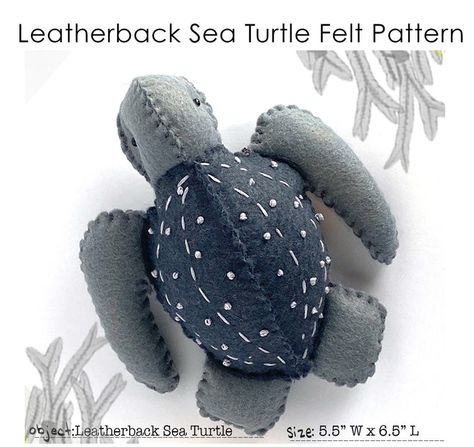 Felt – Jennifer Heynen Creative Co. Sea Turtle Sewing Pattern, Turtle Sewing Pattern, Felt Stitching, Leatherback Sea Turtle, Felt Turtle, Sampler Embroidery, Animal Inspiration, Felt Sewing, Bear Felt