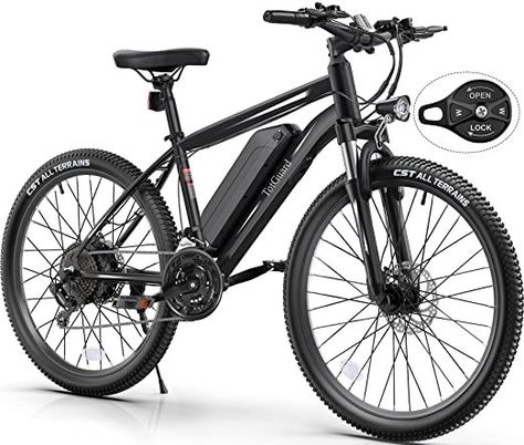 Electric Bike, TotGuard 27.5" Electric Bike for Adults 500W Ebike 21.6MPH Adult Electric Bicycles Electric Mountain Bike,48V 10Ah Removable Lithium Battery,Shimano 21S Gears,Lockable Suspension Fork Electric Bicycles, Fat Tire Bikes, Folding Electric Bike, Electric Mountain Bike, Electric House, Mountain Bicycle, Electric Bicycle, Air Pump, Electric Motor