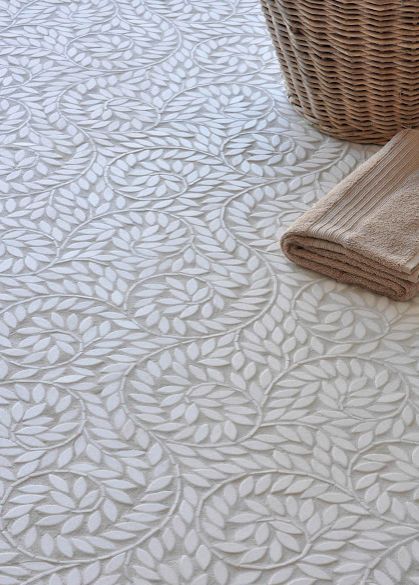 Gorgeous scrolled vine tile Ravenna Mosaics, New Ravenna, Beautiful Flooring, Renovation Diy, Bathroom Floors, Smart Tiles, Mosaic Flooring, Beautiful Tile, Modern Country