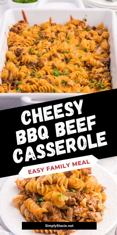 Bbq Beef Casserole, Bbq Pasta, Delicious Casseroles, Beef Pasta Recipes, Ground Beef Casserole Recipes, Ground Beef Pasta, Tangy Bbq Sauce, Beef Pasta, Beef Casserole Recipes