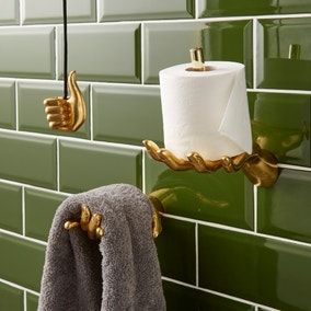 Dark Bathroom Ideas, Wall Mounted Towel Rack, Mounted Toilet, Downstairs Toilet, Toilet Paper Holders, Hand Towel Holder, Paper Holders, Wall Mounted Toilet, Brass Antique