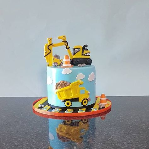 Digger Cake Topper, Construction Birthday Party Cakes, Construction Cake Topper, Cars Cake Topper, Builder Cake, Dessert Bord, Construction Theme Cake, Excavator Cake, Digger Cake