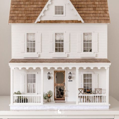 https://www.instagram.com/p/CMAdvNjjvev/?igshid=1hqcdvfxlh3g2 Diy Dollhouse Shutters, Farmhouse Dollhouse Exterior, Vermont Farmhouse Jr Dollhouse Interior, Hobby Lobby Dollhouse, Vermont Dollhouse, Aesthetic Dollhouse, Dollhouse Exterior Ideas, Large Doll House, Dollhouse Redo