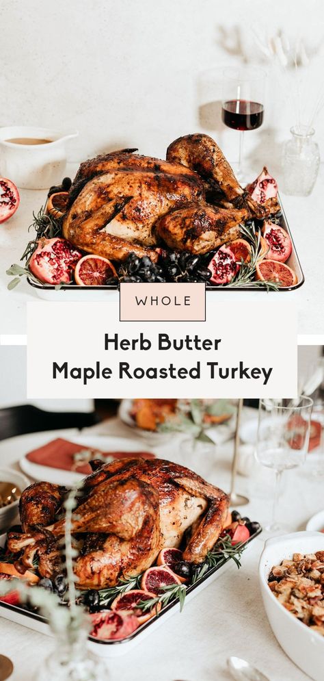 Easy Turkey Brine, Whole Turkey Recipes, Cook A Turkey, Turkey Brine Recipes, Roast Turkey Recipes, Brine Recipe, Ambitious Kitchen, Whole Turkey, Savory Herb