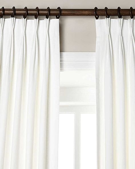 AmazonSmile: Silk n Drapes and More 100% Linen Pinch Pleated Lined Window Curtain Panel Drape (White, 27" W X 96" L): Home & Kitchen Inexpensive Curtains, Linen Drapery Panels, White Molding, Pleated Drapery, Half Price Drapes, Linen Curtain Panels, Linen Drapery, Ikea Curtains, Pinch Pleat Curtains