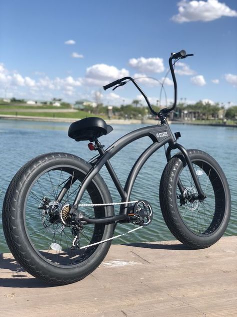 Custom Beach Cruiser, Bike Beach, Fat Tire Bicycle, Gadget Tecnologici, Lowrider Bicycle, Beach Cruiser Bicycle, Beach Bicycle, Beach Cruiser Bikes, Ape Hangers