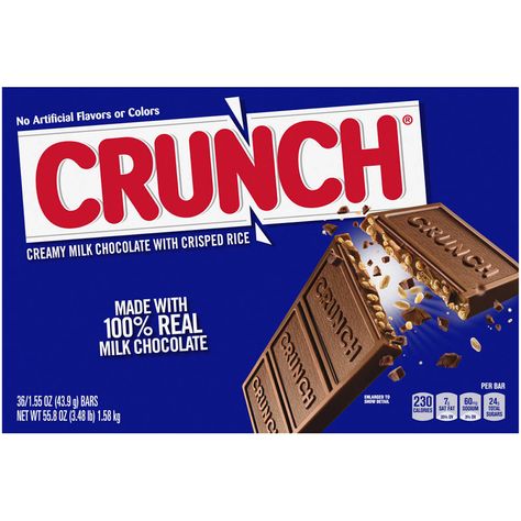 Crunch Candy Bar, Chocolate Crunch Bars, Nestle Milk, Nestle Crunch, Crunch Bars, Individually Wrapped Candy, Online Chocolate, American Chocolate, Nutter Butter Cookies