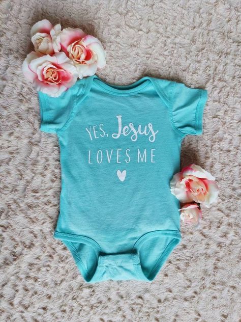 Christian Baby Onesies, Christian Onesies, Yes Jesus Loves Me, Aunt Onesie, Pink Newborn, Girl Onesies, Jesus Loves Me, Baby Angel, Baby Shirts