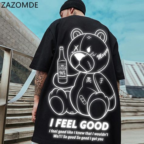 Smarter Shopping, Better Living! Aliexpress.com Travis Scott Cactus Jack, Camouflage Colors, Camouflage Green, Blue Camouflage, Streetwear Tops, Bear T Shirt, Streetwear Tshirt, Couple Outfits, Bear Print