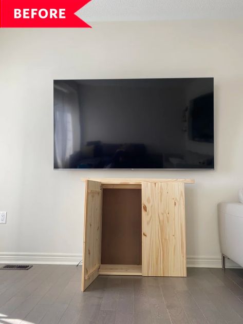 IKEA IVAR Hack Peel-and-Stick Wallpaper Media Console | Apartment Therapy Ikea Media Console, Ikea Ivar Hack, Ikea Ivar Cabinet, Low Cost Housing, Ikea Ivar, Tile Covers, Ikea Hemnes, Wood Cabinet, Diy Makeover