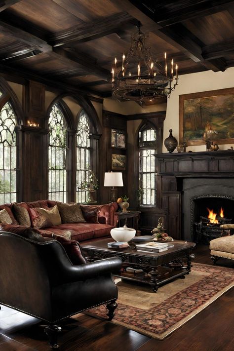 Victorian Home Living Room, Tudor Interior Design, Tudor Interior, Red Living Room Decor, Victorian House Interiors, Dining Room Victorian, Southwestern Home Decor, House Interior Design Styles, Victorian Style Homes