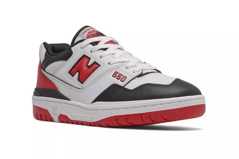 550 New Balance, New Balance 550 White, Harrods London, Athletic Models, Balance 550, Royal Green, Team Red, White Mesh, Red Accents