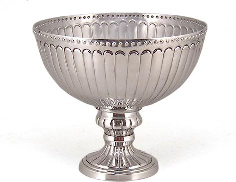 Amazon.com: Silver Color Metal Pedestal Bowl Compote Vase Bead Border Wedding Flower Arrangement Home Decoration 10" Diameter : Home & Kitchen Compote Vase, Wedding Vase Centerpieces, Elegant Wedding Centerpiece, Bowl Vase, Pedestal Vase, Floral Bowls, Wedding Floral Centerpieces, Pedestal Bowl, Elegant Centerpieces