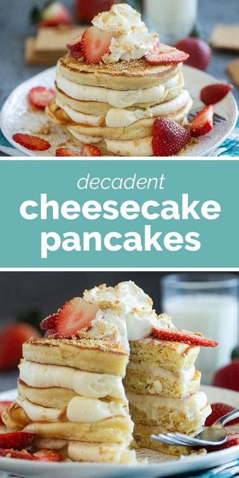 Pancake Cream Cheese Topping, Cheesecake Filling For Pancakes, Cream Cheese Filling For Pancakes, Yummy Pancake Ideas, Cream Cheese Pancake Topping, Cream Cheese Waffle Topping, Pancakes With Toppings, Cream Cheese Stuffed Pancakes, Cream Cheese Topping For Pancakes