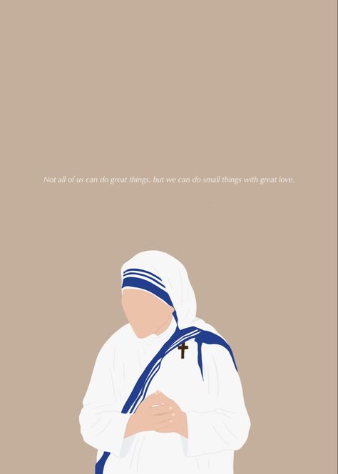 Mother Teresa Aesthetic, Mother Teresa Illustration, Mother Teresa Wallpaper, Mother Teresa Tattoo, Mother Theresa Picture, Mother Theresa Art, Mother Teresa Drawing, Mother Teresa Pictures, Mother Teresa Art