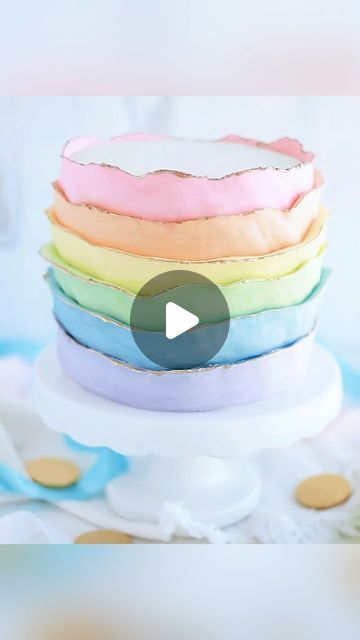 Mandy Merriman - Baking with Blondie on Instagram: "True or false? 

I frosted this ribbon rainbow cake in less than 15 seconds 👀

The Wilton 127 tips sure is lots of fun! (And yes, the actual frosting part is less than 15 seconds… it’s all the colored buttercream prep beforehand that gets ya!) 😝

And guess what?! 

➡️ Did you know that my new “I’ll Bring the Cake” cookbook has HOLIDAY themed cakes like this one added to every season chapter?! 

Yep! That’s right! And with every holiday cake, I shared a step by step photo tutorial on how to easily try a new technique like this one ☝🏻. 

I have two ✌🏻 rainbow cakes in the spring chapter, and this rainbow ribbon one is included! 🌈 So with every season chapter in the book including every major holiday, you get to bake ALL year round with Rainbow Whipped Cream Cake, Festive Birthday Cake, Rainbow Sheet Cake, Rainbow Buttercream Cake, Mandy Merriman, Rainbow Theme Cake, Rainbow Themed Cake, Holiday Themed Cakes, Baking With Blondie