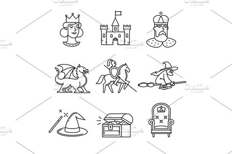 Fairy Tail Icons, Vector Symbols, Up Book, Business Illustration, Creative Sketches, Pencil Illustration, Paint Markers, Business Card Logo, Logo Icons