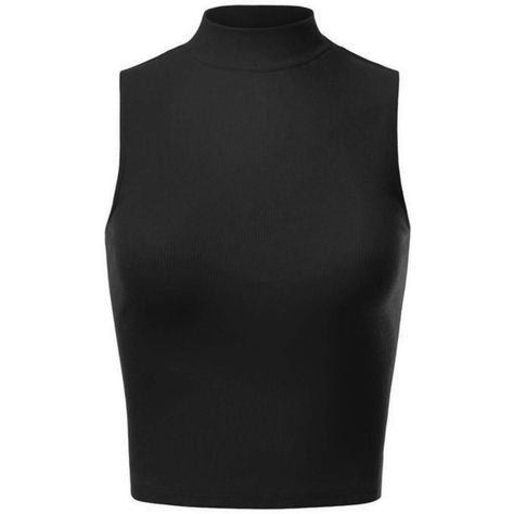 makeitmint Women's Ribbed Knit Sleeveless Solid Mock Neck Crop Tank... ($5.95) ❤ liked on Polyvore featuring tops, sleeveless tank tops, ribbed knit crop top, sleeveless crop top, mock neck top and mock neck tank top Black Mock Neck Top, Mock Neck Tank Top, Black Turtle Neck, Mock Neck Crop Top, Solo Costume, Mock Neck Tank, Work Chic, High Neck Top, Ribbed Knit Top