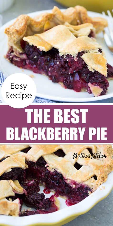 Easy Blackberry Pie, Blackberry Dessert Recipes, Blackberry Pie Recipe, Blackberry Filling, Berry Pie Filling, Berry Pie Recipe, Fruit Pie Recipe, Blackberry Dessert, Homemade Pie Recipes