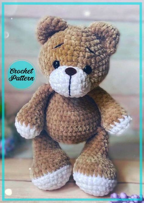 Velvet Teddy Bear Niko Amigurumi Crochet Pattern Crochet Chenille Teddy Bear Pattern, Crochet Baby Teddy, Crochet Teddy Bears, Teddy Crochet, Crochet Bear Pattern, Bear Patterns Free, Baby Teddy Bear, Crochet Bear Patterns, Crochet Shrug Pattern