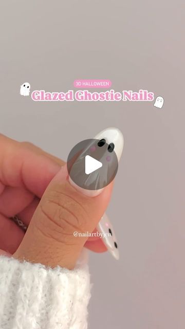 Jeanette Flores on Instagram: "Very classy, very demure 3D Halloween nails ✨🩷✨ 
The cutest glazed ghostie nails 👻💅🏽 

Save & Share for Halloween nail inspo, Follow for more tutorials!🫶🏼

Using @dndgel (code: JEN25)
•Milky White 2439
•Top Gel 600
•White Pearl Chrome Powder 01
•Rhinestone Adhesive 3D Gel
•Classic Black
•Cotton Candy 807
•Nail Art Liner Brush 09

#demure #halloween #glazednails #chromenails #pinkchromenails #halloweennails #glazeddonutnails #demurenails #classynails #cleangirl #coquette #uñas #uñasdehalloween #nailinspo #nails #whitechromenails #nailart #halloweennails2024 #nailtrends #nailvideos #pinknails #ghostnails #dndgelpolish #dndgel #3dnails #3dnailart #tutorial #nailtutorial #easynails" Ghostie Nails, 3d Halloween Nails, Halloween Gel Nails, Dead Nails, Pearl Chrome, White Chrome Nails, Pearl Nail Art, Hand Nails, Pink Chrome Nails