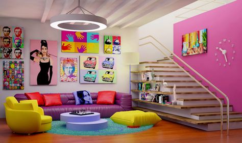 Pop Art Interior Design Design Ideas 9 On Home Architecture Design Ideas http://bluecanvas.pl/459-fototapety-pop-art Estilo Kitsch, Pop Art Decor, Interior Design Per La Casa, Pop Art Design, Style Deco, Design Del Prodotto, Interior Design Art, Living Room Paint, Room Paint