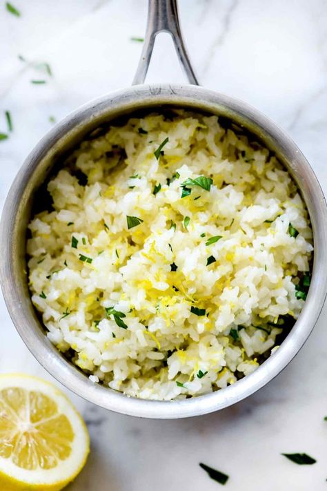 Easy Lemon Rice, Rice Lemon, Greek Lemon Rice Soup, Lemon Rice Recipe, Lemon Rice Soup, Jasmine Rice Recipes, Greek Lemon Rice, White Rice Recipes, Pilaf Recipes