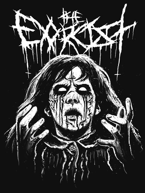 "Black Metal Exorcism" T-shirt by samRAW08 | Redbubble Arte Heavy Metal, Horror Merch, Black Metal Art, Arte Punk, Heavy Metal Art, Horror Artwork, Metal T Shirts, The Exorcist, Beautiful Dark Art