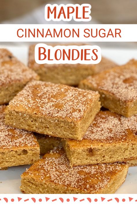 Maple Cinnamon Dessert, Vanilla Dessert Recipes, Cinnamon Blondies, Fall Winter Desserts, Blondies Recipe Easy, Blondie Recipes, Nail Inspired, Vanilla Desserts, Maple Recipes