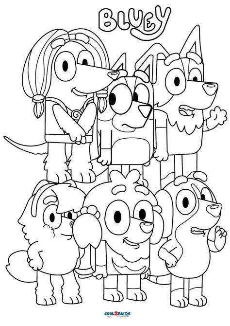 Free Printable Bluey Coloring Pages For Kids Bluey Halloween Coloring Pages, Bluey Coloring Pages, Printable Bluey, Kids Colouring Printables, Fargelegging For Barn, Tovad Ull, Bluey Party, Family Coloring Pages, Disney Jr