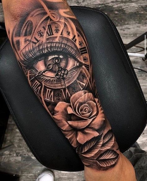 Clock And Rose Tattoo, Rose Tattoo, Tattoo Ideas, Clock, Tattoos, Instagram