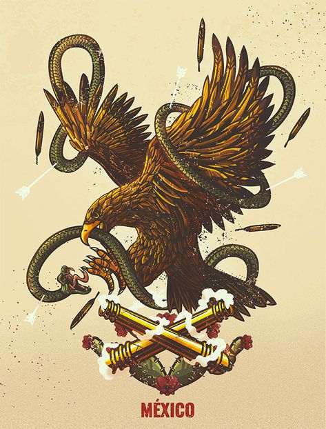 Mexico Coat Of Arms Tattoo, Mexico Tattoo, Mexico Wallpaper, Aztec Artwork, Mexican Eagle, Mexican Tattoo, Background Layout, Mexican Art Tattoos, Aztec Tattoo Designs