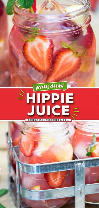 Hippie Juice Recipe Gallon, Hippie Juice Recipe, Fun Summer Drinks Alcohol, Summer Mixed Drinks, Hippie Juice, Summer Party Drink, Summer Drink Cocktails, Best Summer Cocktails, Fun Summer Drinks