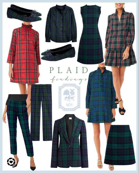 Tartan Blazer Outfit, Plaid Mini Skirt Outfit, Blue Wardrobe, Blackwatch Plaid, Black Watch Plaid, Black Holiday Dress, Outfits Jewelry, Plaid Jumper, Tartan Skirt