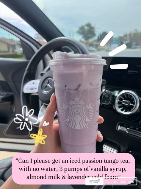 Starbucks Lavender Drink, Unique Starbucks Drinks, Lavender Starbucks, Smoothie Starbucks, Starbies Drinks, Starbucks Drink Menu, Starbucks Secret Menu Recipes, Cold Starbucks Drinks, Starbucks Orders