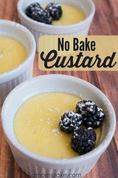 No Bake Vanilla Custard Recipe - A Mom's Take No Bake Custard, Custard Dessert Recipes, Vanilla Custard Recipe, 5 Ingredient Desserts, Easy Custard, Custard Recipe, Baked Custard, Cream Custard, Custard Pudding