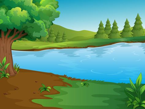 Download the River scene with trees and hills 454694 royalty-free Vector from Vecteezy for your project and explore over a million other vectors, icons and clipart graphics! Hills Illustration, Lake Clipart, Trees Illustration, Farm Cartoon, Forest Cartoon, Lotus Flower Wallpaper, Photoshop Backgrounds Backdrops, Cartoon Trees, House Cartoon