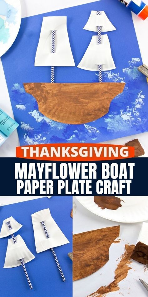 Mayflower Craft: Make a Paper Ship for Thanksgiving! | Kids Activities Blog Mayflower Crafts For Kids, Mayflower Crafts, Thanksgiving Kids Activities, Mayflower Craft, Pilgrim Crafts, Make A Paper Boat, Daycare Lesson Plans, Easy Thanksgiving Crafts, The Pilgrims