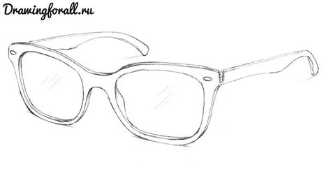 Easy Glasses Drawing, How To Draw Glasses From The Side, Glasses Drawing Tutorial, Glasses Drawing Easy, Drawing Of Glasses, Eye Glasses Drawing, Glasses Reference Drawing, Eyeglasses Drawing, Glasses Drawing Reference