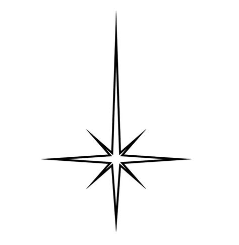 Mini Star Tattoo, Simple Star Tattoo, North Star Tattoo, Four Pointed Star, Eight Point Star, 4 Point Star, Small Chest Tattoos, Like Symbol, Star Symbol