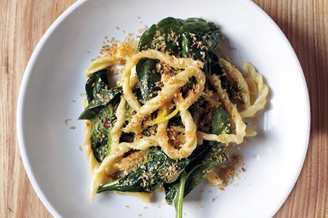 Find the recipe for Strozzapreti with Spinach and Preserved Lemon and other spinach recipes at Epicurious.com Best Spinach Recipes, Preserved Lemons Recipes, Vegetarian Sauces, Bon Appetite Recipes, Preserved Lemon, Preserved Lemons, Pasta Sauce Recipes, Spinach Recipes, Tapenade