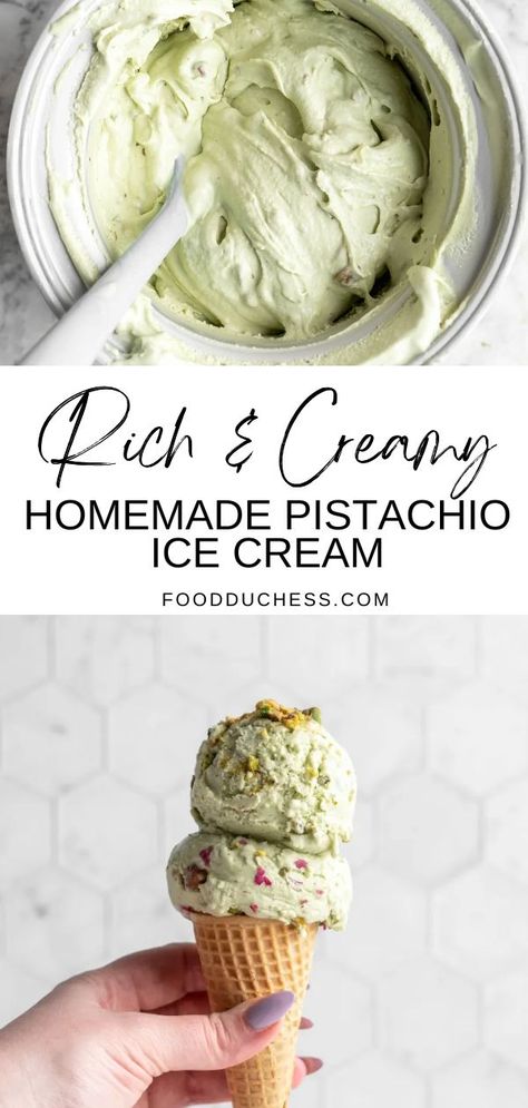 Homemade Pistachio Ice Cream, Homemade Ice Cream Recipes Machine, Pistachio Paste, Ice Cream Recipes Machine, Custard Ice Cream, I Lost 100 Pounds, Gelato Recipe, Cream Custard, Ice Cream Maker Recipes