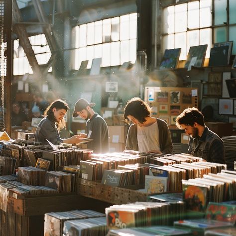 "Vintage Record Shopping: Young people explore bins of vinyl records in a cozy #recordstore filled with nostalgia and #vinylcommunity. #retrovibes #musicislife #aiart #aiphoto #stockcake ⬇️ Download and 📝 Prompt 👉 https://stockcake.com/i/vintage-record-shopping_834672_777438". Record Shopping, Stock Photos People, Vinyl Records Music, Social Media Landscape, Green Scenery, Abstract Fashion, Record Shop, Music Shop, Public Records