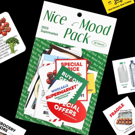 Paperian Nice Mood Supermarket Removable Sticker Pack Mood Sticker, Gfx Design, Sticker Design Inspiration, Creative Playground, Stickers Design, Diary Planner, School Stickers, Trik Fotografi, Poster Stickers