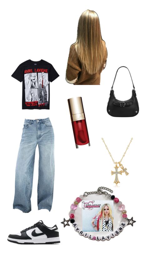 outfit idea for avril lavigne greatest hits tour Avril Lavigne Concert, Avril Lavigne Outfits, Concert Outfit Inspo, Riot Grrrl, Concert Looks, Avril Lavigne, Mall Goth, Models Off Duty, French Girl