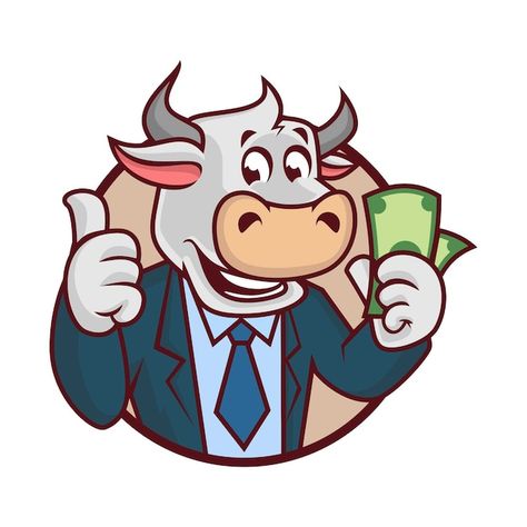 Bull cash mascot design | Premium Vector #Freepik #vector #bank #money-design #money-management #money-cartoon Money Character, Holding Money, Happy Cow, Mascot Design, Vector Photo, Premium Vector, Graphic Resources, Vault Boy, Cow