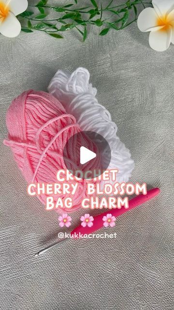 Putri 🌸 on Instagram: "Crochet Cherry Blossom Sakura Bag Charm 🌸 hii, everyone!  full tutorial for this bag charm is already uploaded on my yt (link in bio)! please give me some love on my channel by subscribing and turning on the notification bells while waiting for this tutorial ❤️ enjoy and happy crocheting 🥰🫶🏻  #crochet #crochetcherryblossom #crochetsakura #crochetcharm  #kukkacrochet #crochettutorial #crochetaddict #crochetersofinstagram #crochetlover #crochetlove #crochetgifts #crochetideas #crochetbagcharm #crochetpattern #crochetinspiration" Crochet Phone Charm Tutorial, Crochet Charms Tutorial, Crochet Sakura Keychain, Crochet Bag Charm Tutorial, Cherry Diy Crafts, Crochet Mini Bag Tutorial, Crochet Bag Charm Ideas, Crochet Bag Decoration, Bag Charm Crochet Pattern