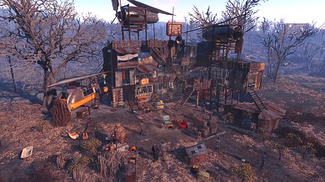 Fallout 4 Settlement Ideas Starlight, Fallout 4 Settlement Ideas No Mods, Fallout Settlement Ideas, Fallout 76 Builds, Fallout 4 Building Ideas, Fo4 Settlements, Fallout House, Fallout 4 Settlement, Apocalypse House